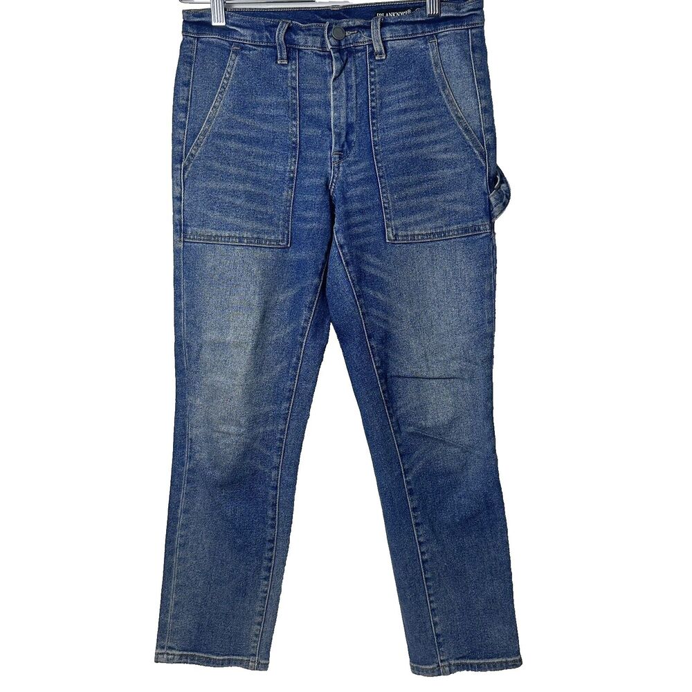 Blank Nyc Womens Carpenter Jeans Cargo Pants Ankle Crop Mid Rise Denim 27